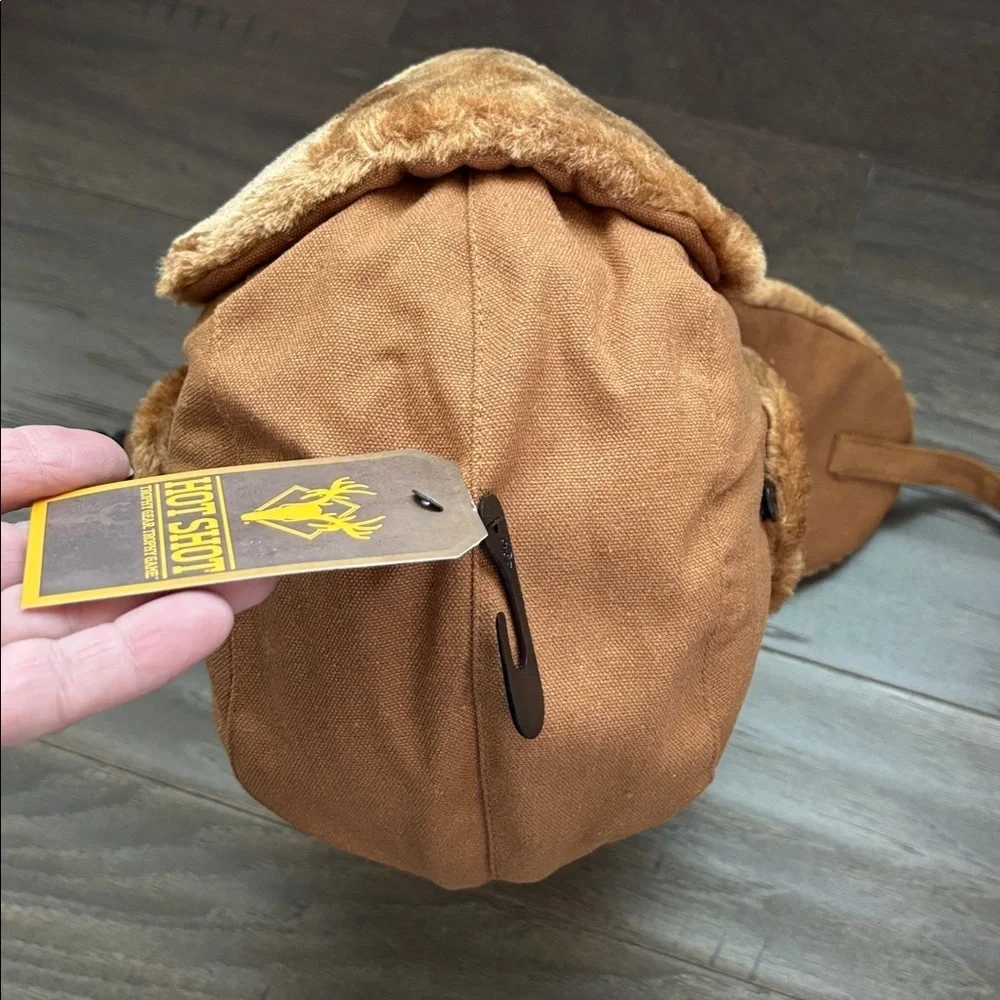 Hot Shot 3M Thinsulate trapper hat/earflap,quilt lined,faux fur,adjustable chin